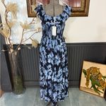 Grace Karin NWT Empire Waist Off Shoulder Floral Maxi Dress ~ Size M 💚🍄 Photo 6