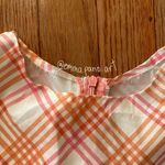 pink orange and white plaid gingham puff sleeve mini dress Size XS Photo 2