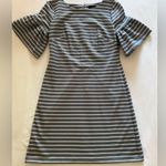 Ivanka Trump  | Blue & White Striped Dress With Ruffle Bell Sleeves | Size 4 Photo 6