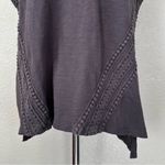 Garnet Hill Garnett Hill 100% Cotton Charcoal Gray Crochet Top, Sz Medium Photo 2