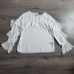 White House | Black Market Ruffle Tiered Sleeve Blouse Top Elegant Womens Size 10 Photo 2