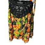 Free People  Bali Moroccan Flowers Black Colorful Tie Strap Tank Top XS Photo 4