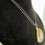 Chico's Abstract Geometric 90s Enamel Pendant Necklace Y2K Boho Leather Strap Photo 6