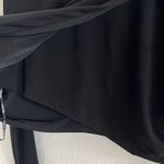 Calvin Klein  Black Cropped Back Zip Blouse Elegant Dressy Top Shirt Medium Photo 4