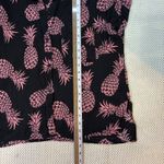 Rails  Whitney Pink Pineapple Print Black Linen Blend Button Down Shirt Top M Photo 8