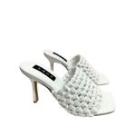 AQUA Woven Sandals Size 6 White Square Open Toe Beachy NEW Photo 1
