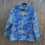 Vintage Napa Valley Track Jacket Large 90s‎ Beach Fish Vacation Nautical Blue Photo 0