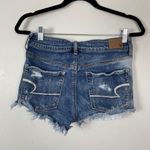 American Eagle  Woman's Sz 4 Hi-Rise Shortie Distressed Denim‎ Cut Off Shorts Photo 6