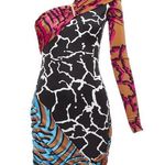 Versace  PF19 One Shoulder Mixed Animal Print Mini Dress IT 40 (US Size 4) Photo 0
