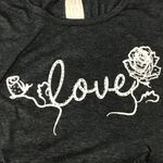 Moonchild Womens Tie Front Medium Shirt With Lace Gray Photo 3