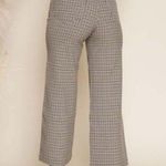 Whimsy + Row Flora High Rise Wide Leg Crop Pants in Brown & Black Plaid M Photo 4