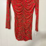 Lisa Says Gah Ruched Long Sleeve Heart Print Mini Dress Size L NWT Red Size L Photo 3