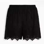 Torrid Pull-On Stretch Mesh Mid-Rise Short Womens Sz 1 1X Black Lace Embroidered Photo 0