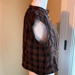 Lou & grey  crop Plaid Button-Up Sleeveless Top brown and black Photo 1