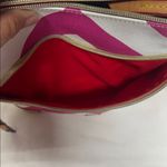 Dooney & Bourke Magenta and White Chevron Crossbody Bag Pebbled Leather Photo 12