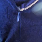 Vtg 1990s Cobalt Blue Velvet Floral Glitter Chinese Cheongsam Qipao Maxi Dress M Size M Photo 4