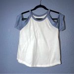 Live Love Dream Cold-Shoulder Baseball T-Shirts Womens X-Small
White Navy Graphic T-Shirt top Photo 1