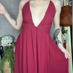 Boutique Wine Red Strappy Maxi Dress Photo 11