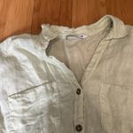 ZARA pale green linen top Photo 1