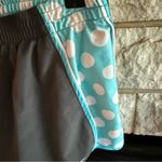 Nike Gray and Baby Blue Polka Dot Women's Dri-Fit Athletic Shorts Small Photo 4