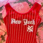 boa style y2k vintage red new york yankees striped tank top Photo 2