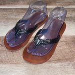 Roxy Womens Peep Toe Braided Strap Lola Flip Flops Sandals Brown Black Size 7.5 Photo 1