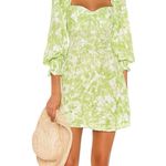 Faithfull the Brand Faithful The Brand Arianne Green Mini Dress 6/M in Lime Roos Tie Dye Photo 0