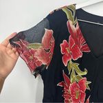 American Vintage Vintage Y2K 90s Black Floral Rose Dress Size Medium Fairycore Whimsical Goth Photo 2