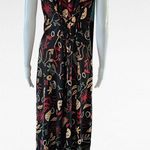 Vintage Sharade 90s Black Floral Sleeveless Lace Up Maxi Dress Size 10 Photo 3