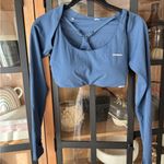 SecondLeft bolero sports bra set navy shrug nandex crop top long sleeve Blue Photo 7