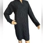 Calvin Klein Zip-Collar Sweater Dress Black Small NWT Photo 0