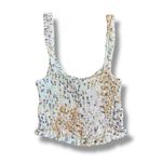 Olivaceous  Floral Smocked Cropped Tank Top Womens Size‎ M Pink Multicolor Photo 3