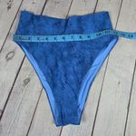 Aerie  High Cut Cheeky Bikini Bottoms Blue Denim Print Size S Photo 6