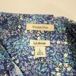 LL Bean Blue Floral Wrinkle Free Pinpoint Oxford Long Sleeve Shirt LARGE PETITE Size undefined Photo 8