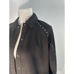 ZARA  Black Studded Button Down Shirt Women’s Small Western Oversized Top NWT Photo 1
