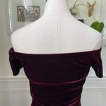 Windsor  Lustrous Velvet Dress Deep Red Off Shoulder M Photo 6
