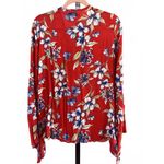Fantastic Fawn NWOT Stunning Red Floral Blouse by - Size M Photo 1