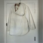 Weatherproof Beige Plaid Ivory Reversible Sherpa Hooded Cardigan S/M Photo 7