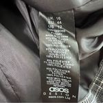 ASOS 12 Petite Plaid Blazer Single Breasted Black & White Academia Preppy Photo 6