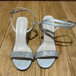 H by Halston Women’s Silver Rhinestone Jeweled Open Toe Dressy Heels Sz 7 Shoes Photo 1