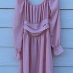 Lyaner Women's Square Neck Tie Back Elastic Waist Long Sleeve Ruffle Hem Mini Dress Photo 1