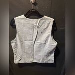 Talbots Light Blue Flowes and Bees V-Neck Vest Size Large Photo 4