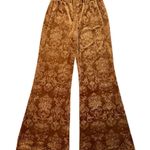 Beyond Yoga Best Dressed Pant Bronze Velvet Flare Leg Paisley Size Small NEW Photo 2