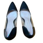 BCBGeneration Black Leather Lania Pointed Clear Stiletto Heels Size 8.5 Photo 7
