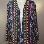 Requirements VINTAGE Jacket Womens Large Multicolor Geometric Print Made USA 90s Photo 0