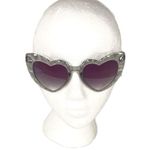 Betsey Johnson Crystal Clear Heart Sunglasses, Clear Photo 4