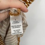 Active USA  Women's Striped Tank Bodysuit Amber White Size Large L Photo 4