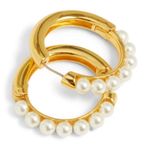 Lele Sadoughi NWOT  Pearl hoop earrings Photo 1