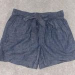 Polo Ralph Lauren Women's Size Large Blue Chambray Cotton Belted Paperbag Shorts Photo 0