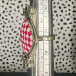 Sterling Silver Pink Checkered Blue Topaz Large Statement Ring Size 7 Photo 4